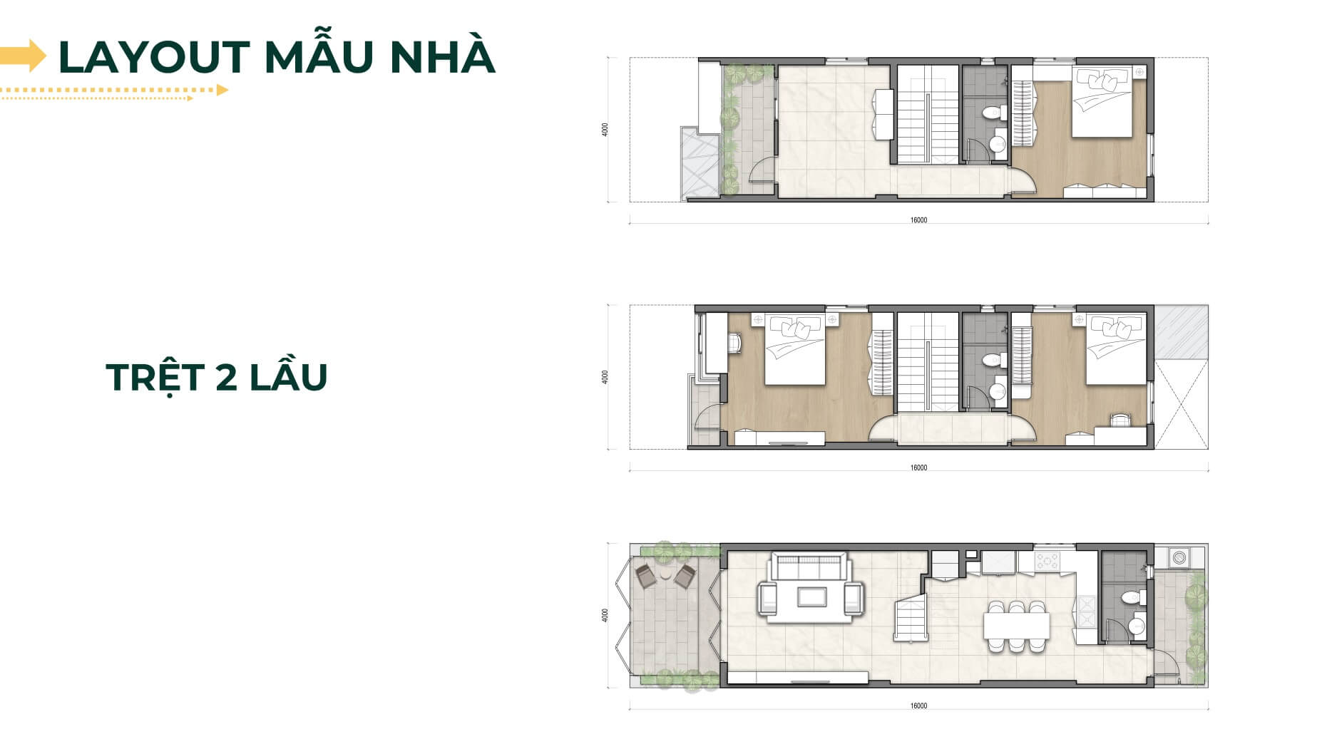 Nhà Trệt +2 lầu