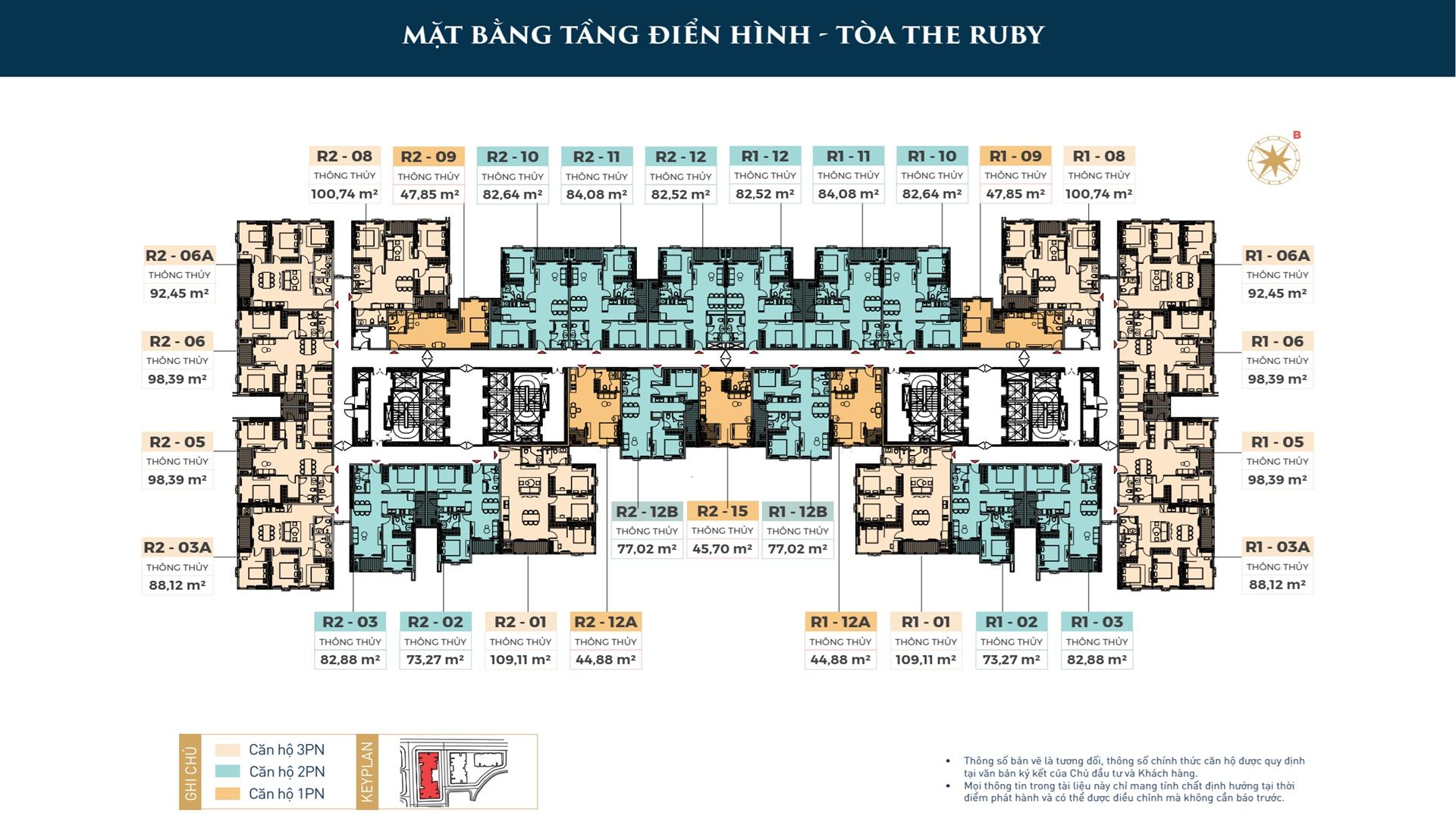 Mặt Bằng Tầng Tháp Ruby