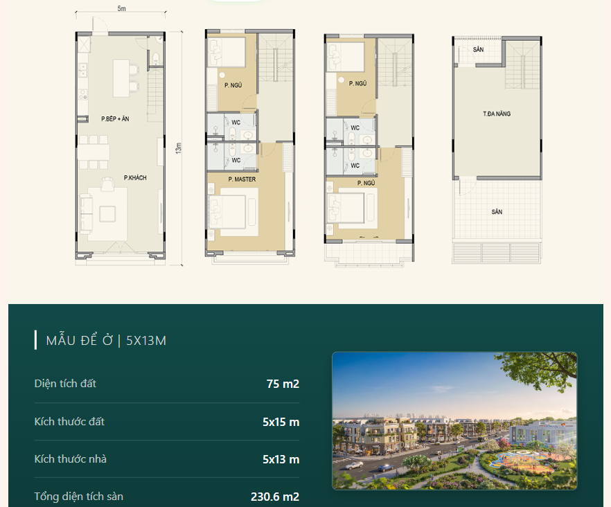 Nhà Phố LK 75m2
